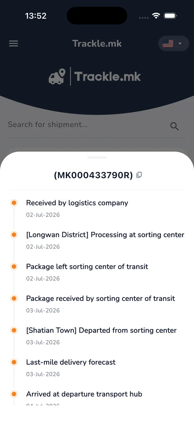 Историјата на една пратка во Trackle.mk, чекор по чекор со датуми